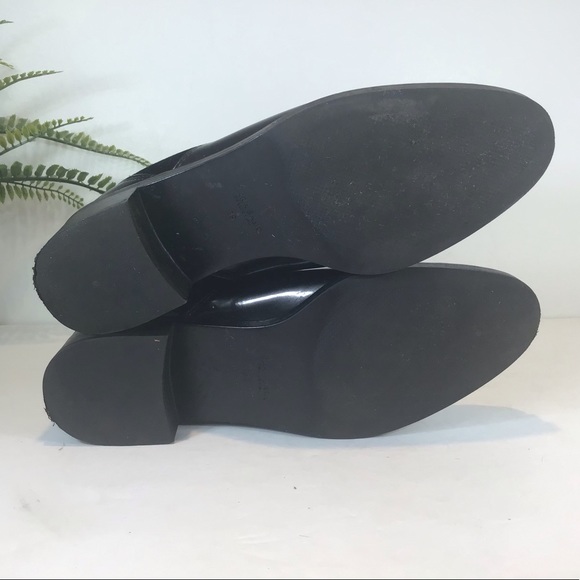 ZARA BASICS COLLECTION CONTRAST BLK PATENT VELVET ANKLE BOOTS EUR SZ 39 US 8.5 - Picture 9 of 9